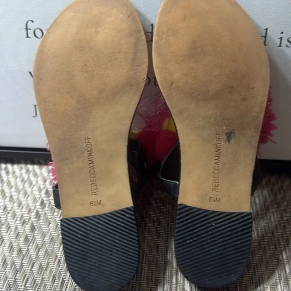 Colorful Pom Pom Sandals Rebecca Minkoff Women’s SZ 6.5 Box1 - Picture 5 of 6